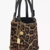 Petit sac cabas Chloé Spin en peau lainée à imprimé léopard