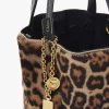 Petit sac cabas Chloé Spin en peau lainée à imprimé léopard