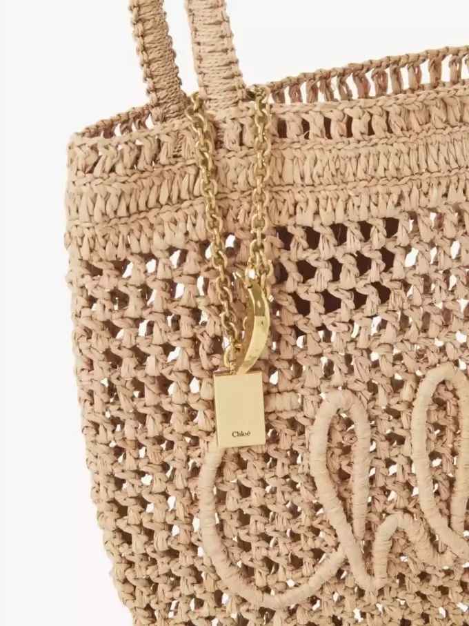 Petit sac cabas Summer Banana en raphia