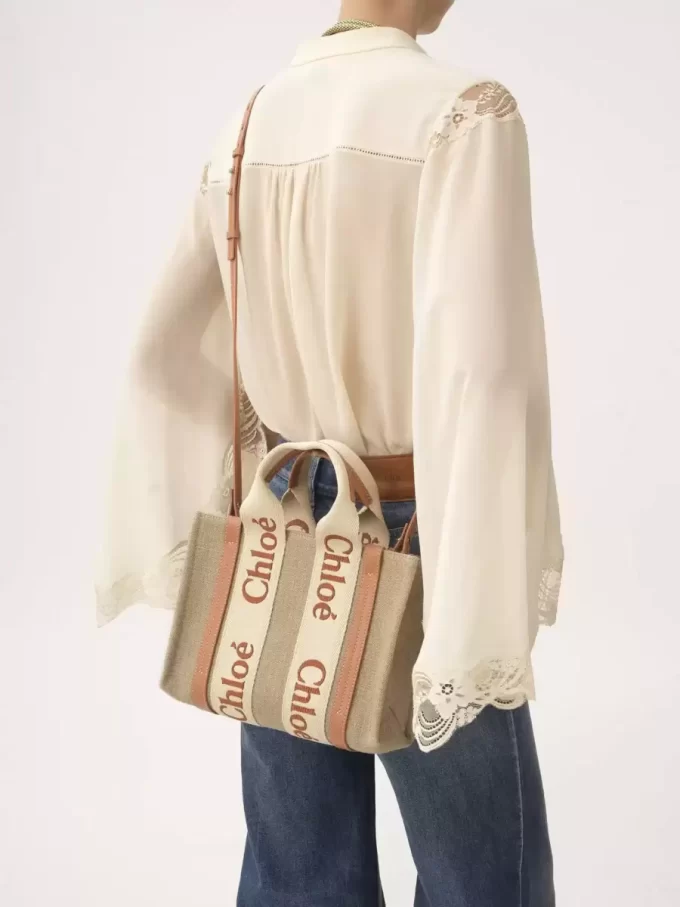 Petit sac cabas Woody en lin