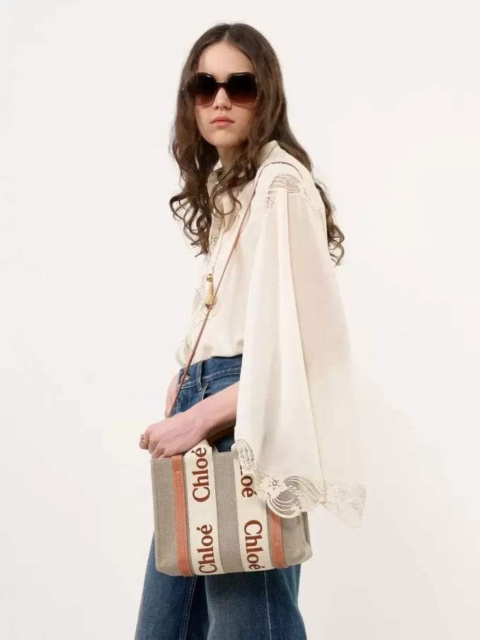 Petit sac cabas Woody en lin