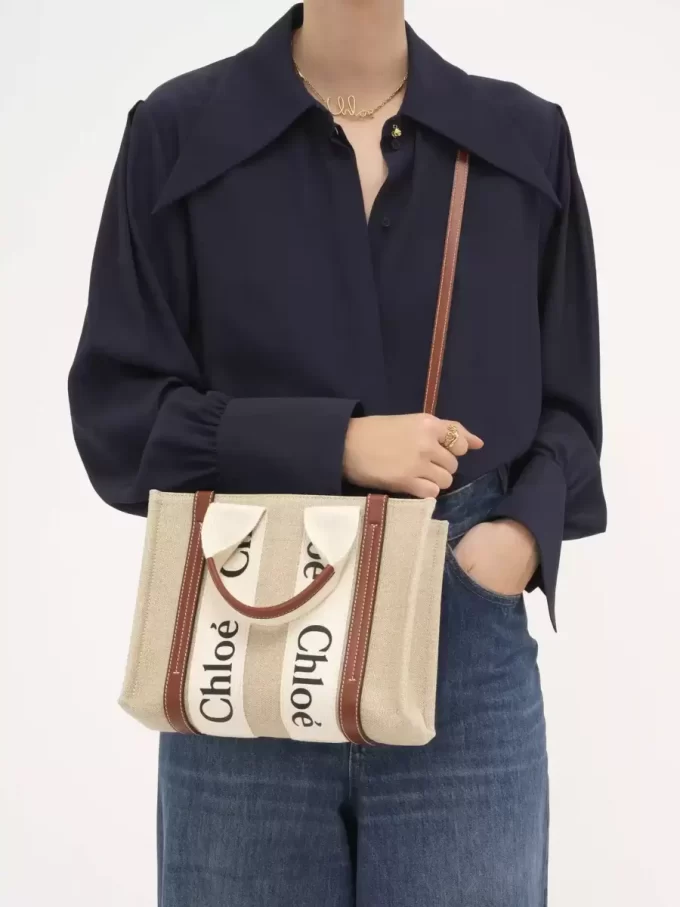Petit sac cabas Woody en lin
