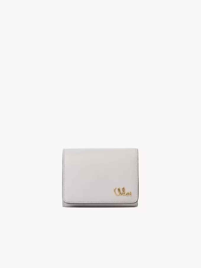 Petit sac Chloé Iconic à trois volets avec poche à monnaie en cuir grainé