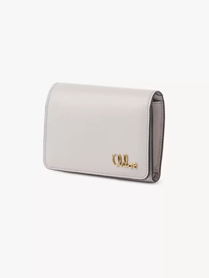 Petit sac Chloé Iconic à trois volets avec poche à monnaie en cuir grainé