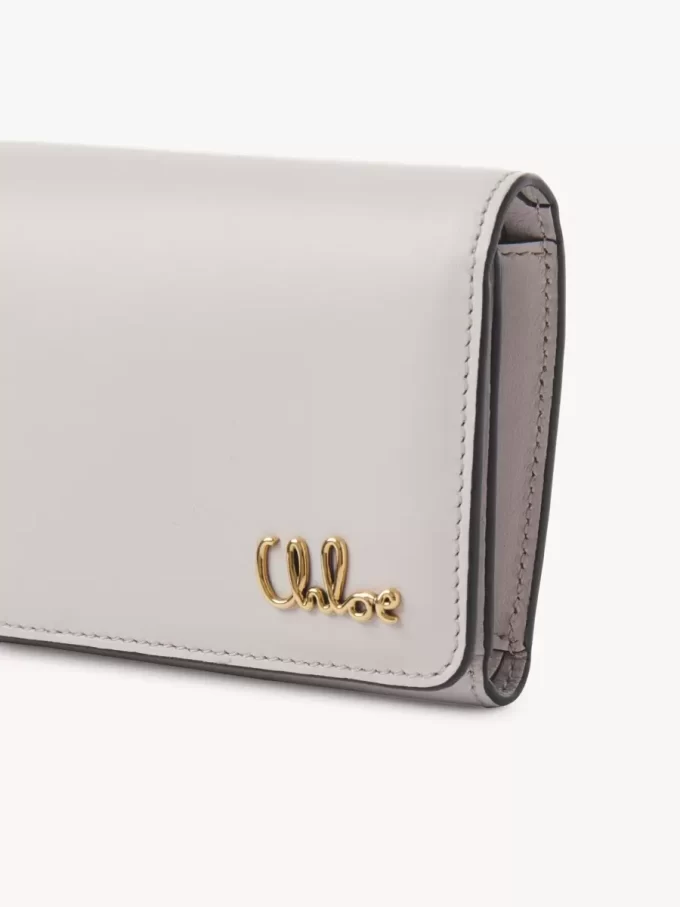 Petit sac Chloé Iconic à trois volets avec poche à monnaie en cuir grainé