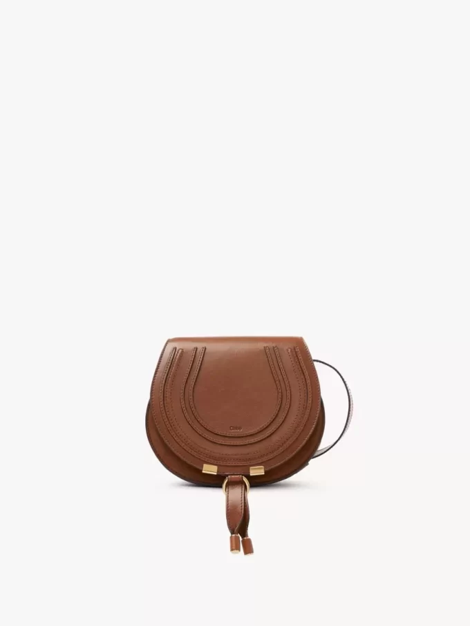 Petit sac de selle Marcie en cuir brillant Petit sac de selle Marcie en cuir brillant