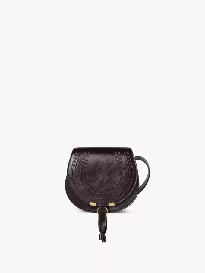 Petit sac de selle Marcie en cuir brillant Petit sac de selle Marcie en cuir brillant