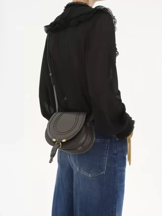 Petit sac de selle Marcie en cuir brillant