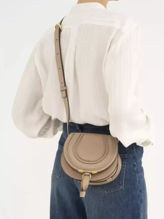 Petit sac de selle Marcie en cuir brillant