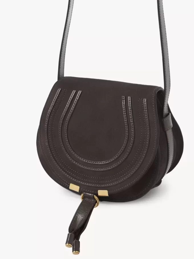 Petit sac de selle Marcie en cuir suédé Petit sac de selle Marcie en cuir suédé