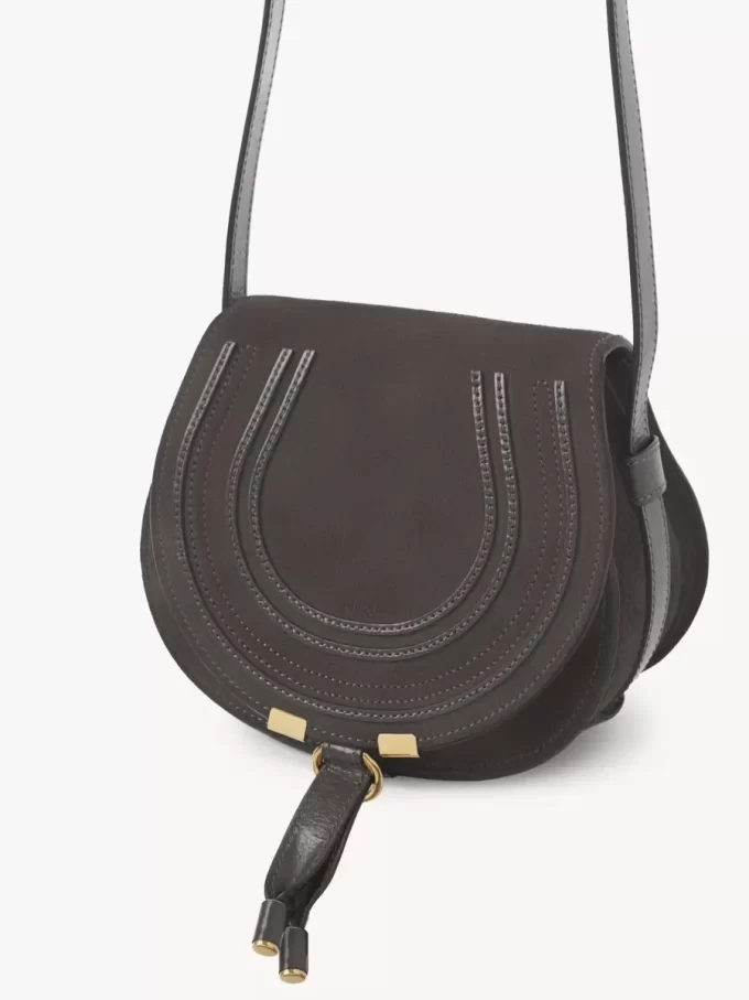 Petit sac de selle Marcie en cuir suédé Petit sac de selle Marcie en cuir suédé