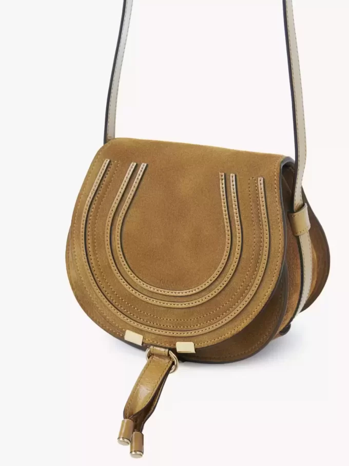 Petit sac de selle Marcie en cuir suédé Petit sac de selle Marcie en cuir suédé