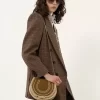 Petit sac de selle Marcie en cuir suédé et peau lainée Petit sac de selle Marcie en cuir suédé et peau lainée