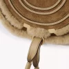 Petit sac de selle Marcie en cuir suédé et peau lainée Petit sac de selle Marcie en cuir suédé et peau lainée