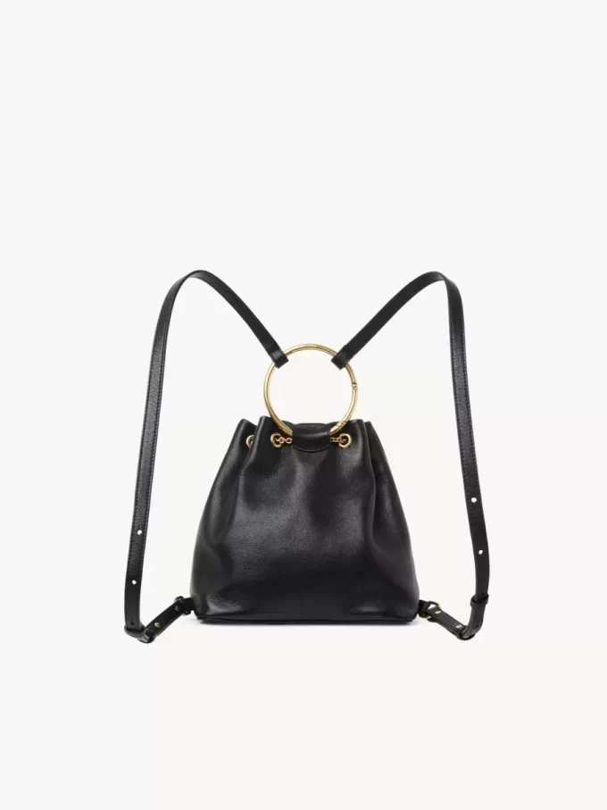 Petit sac à dos bracelet en cuir grainé