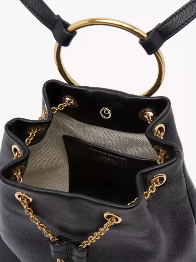 Petit sac à dos bracelet en cuir grainé