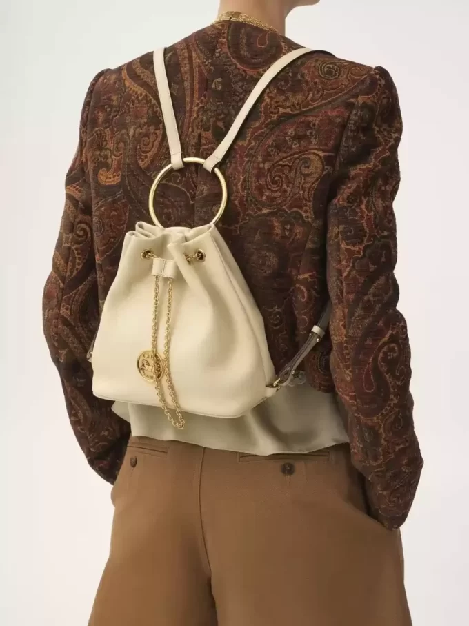 Petit sac à dos bracelet en cuir grainé