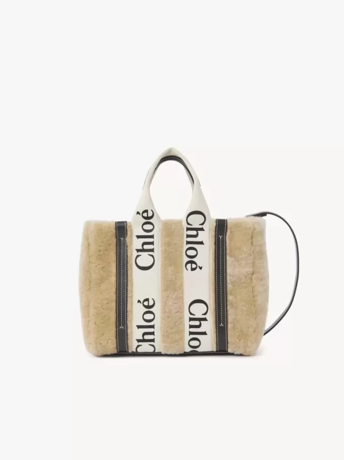 Petit sac fourre-tout Woody en peau lainée