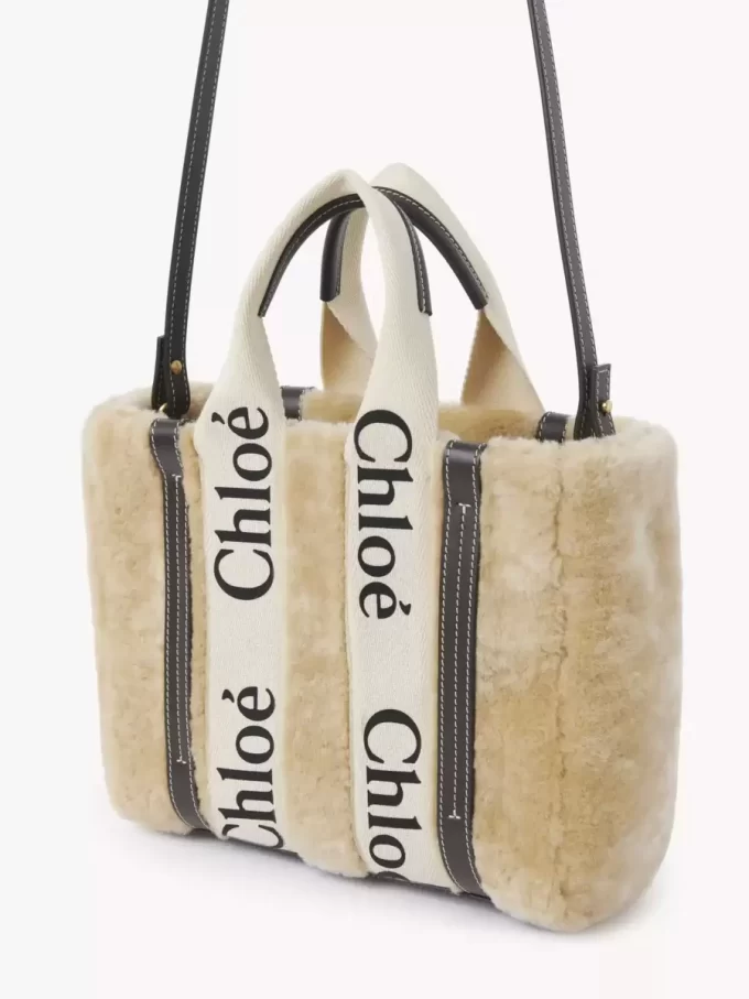 Petit sac fourre-tout Woody en peau lainée