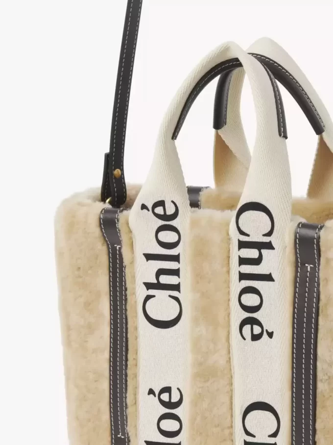 Petit sac fourre-tout Woody en peau lainée