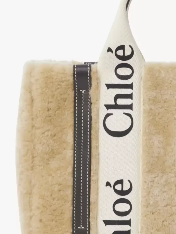 Petit sac fourre-tout Woody en peau lainée