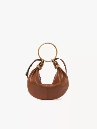 Petit sac hobo bracelet en cuir grainé