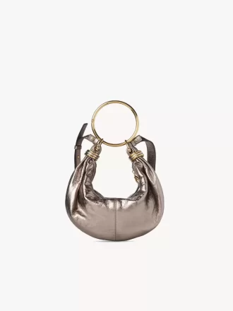 Petit sac hobo bracelet en cuir métallisé