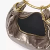 Petit sac hobo bracelet en cuir métallisé Petit sac hobo bracelet en cuir métallisé