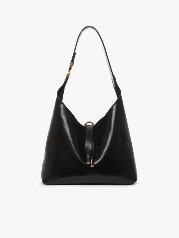 Petit sac hobo Marcie en cuir brillant Petit sac hobo Marcie en cuir brillant
