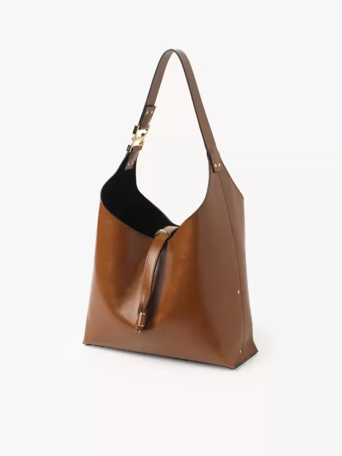 Petit sac hobo Marcie en cuir brillant Petit sac hobo Marcie en cuir brillant