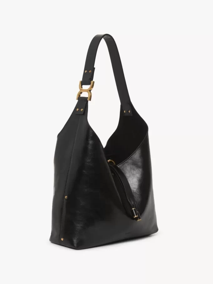 Petit sac hobo Marcie en cuir brillant Petit sac hobo Marcie en cuir brillant