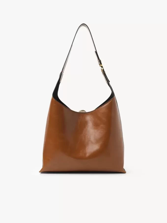 Petit sac hobo Marcie en cuir brillant Petit sac hobo Marcie en cuir brillant