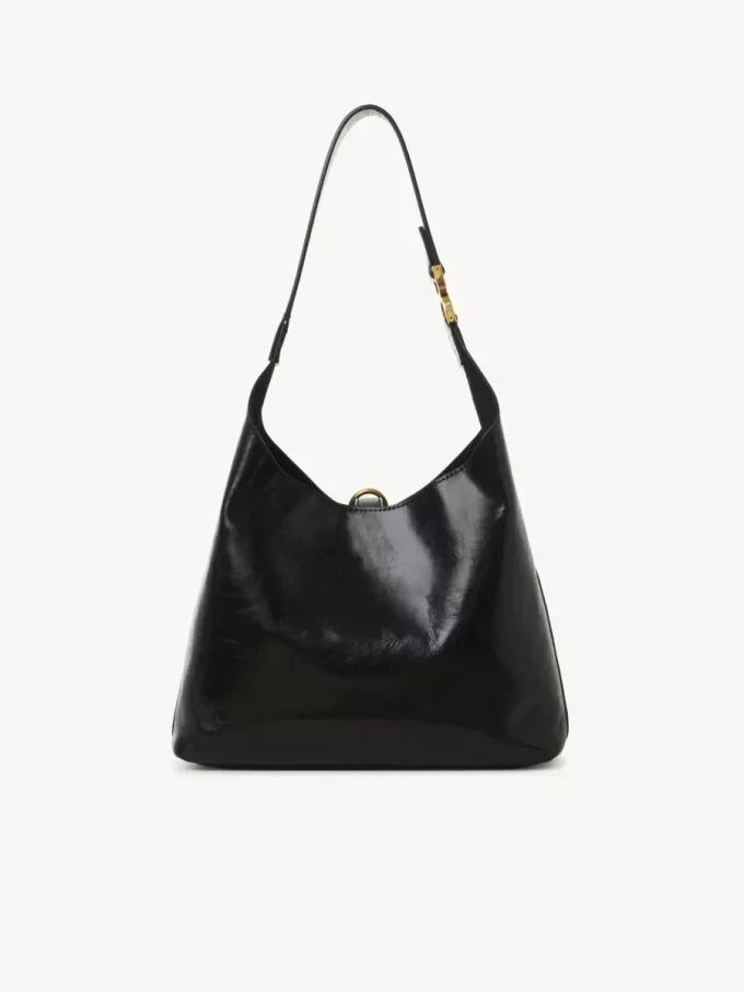Petit sac hobo Marcie en cuir brillant Petit sac hobo Marcie en cuir brillant