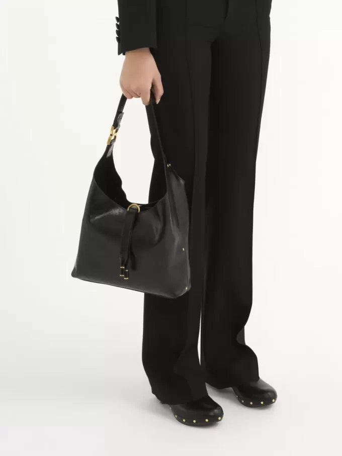 Petit sac hobo Marcie en cuir brillant Petit sac hobo Marcie en cuir brillant