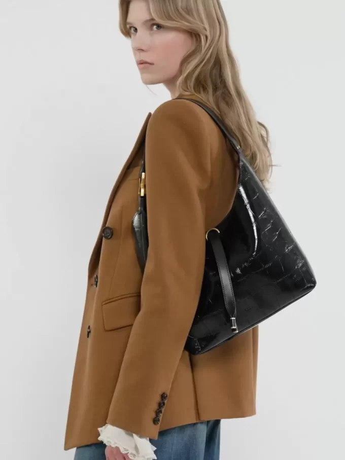 Petit sac hobo Marcie en cuir effet croco Petit sac hobo Marcie en cuir effet croco