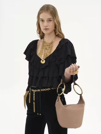 Petit sac à main bracelet en cuir grainé