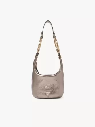 Petit sac à main bracelet en cuir métallisé