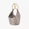 Petit sac à main bracelet en cuir métallisé