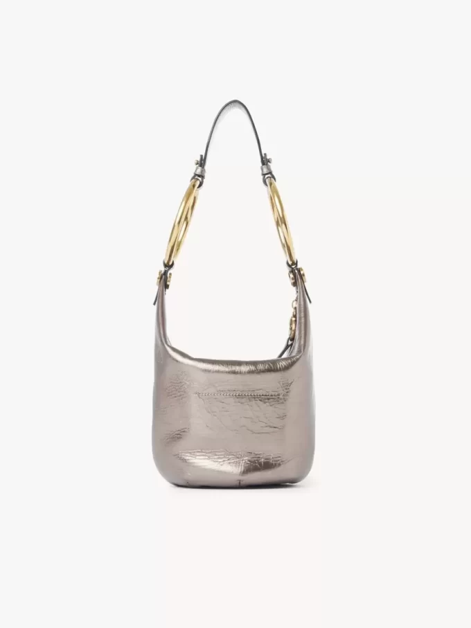 Petit sac à main bracelet en cuir métallisé