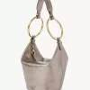 Petit sac à main bracelet en cuir métallisé