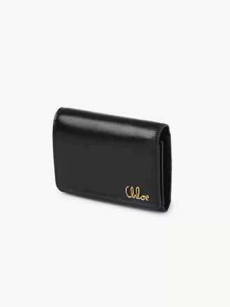 Petit sac à main Chloé Iconic à trois volets avec poche à monnaie en cuir brillant