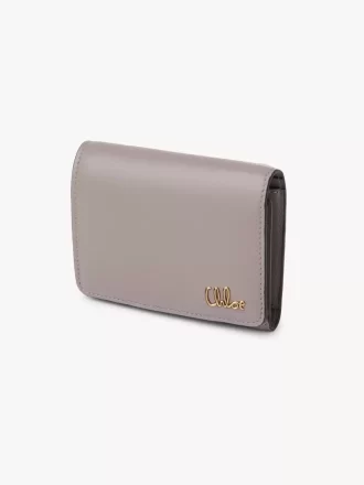 Petit sac à main Chloé Iconic à trois volets avec poche à monnaie en cuir brillant