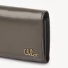 Petit sac à main Chloé Iconic à trois volets avec poche à monnaie en cuir brillant