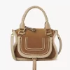 Petit sac Marcie en cuir suédé et peau lainée