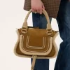 Petit sac Marcie en cuir suédé et peau lainée