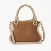 Petit sac Marcie en cuir suédé et peau lainée