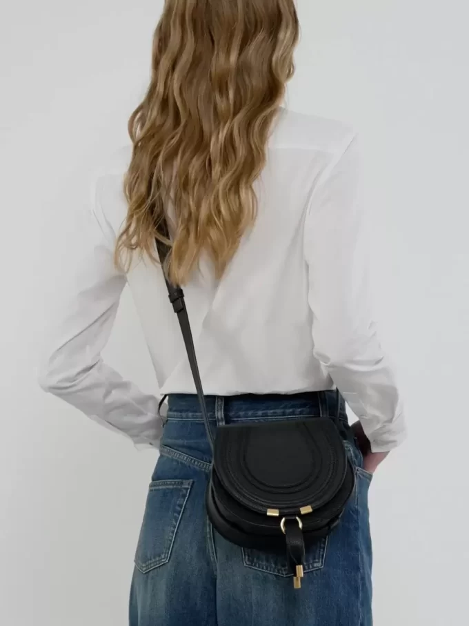Petit sac selle Marcie en cuir grainé