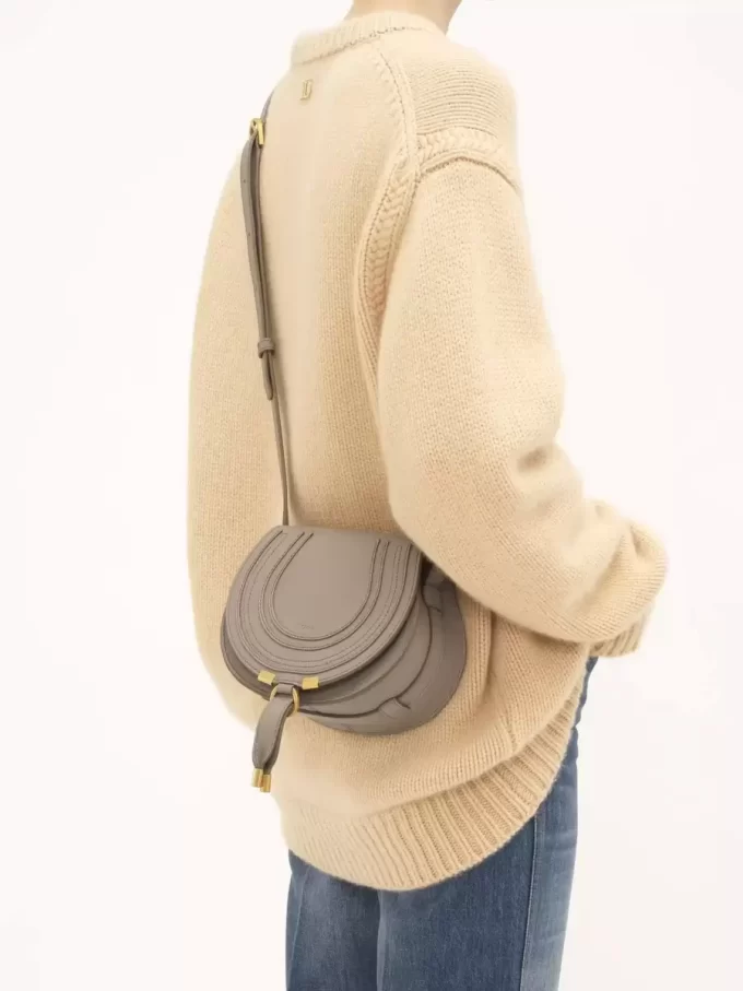 Petit sac selle Marcie en cuir grainé