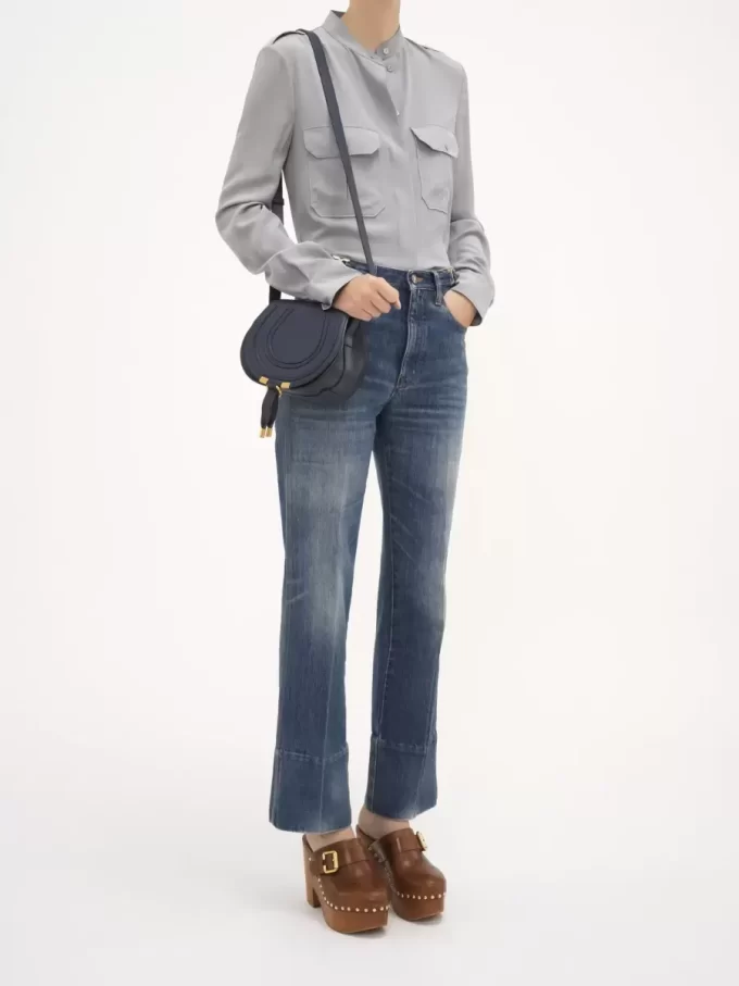 Petit sac selle Marcie en cuir grainé