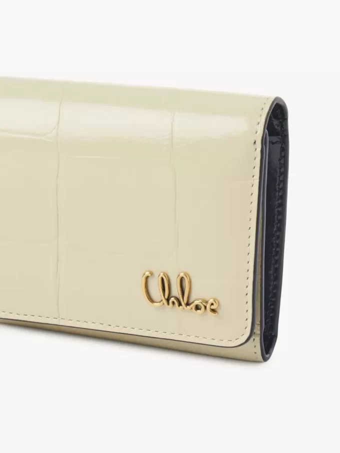 Petit sac à trois volets Chloé Iconic en cuir effet croco